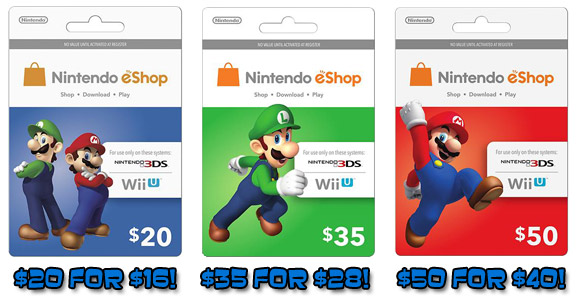 Best Buy's 20% off Nintendo prepaid cards sale